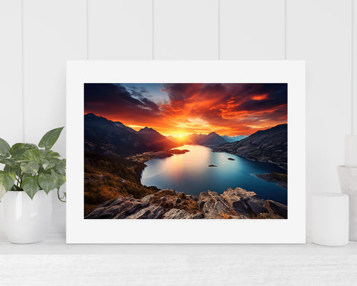 Lake View Sunset Wall Art | Large Nature-Inspired Landscape Decor | Abstract Sunset Prints for Home | Photography Wall Decor