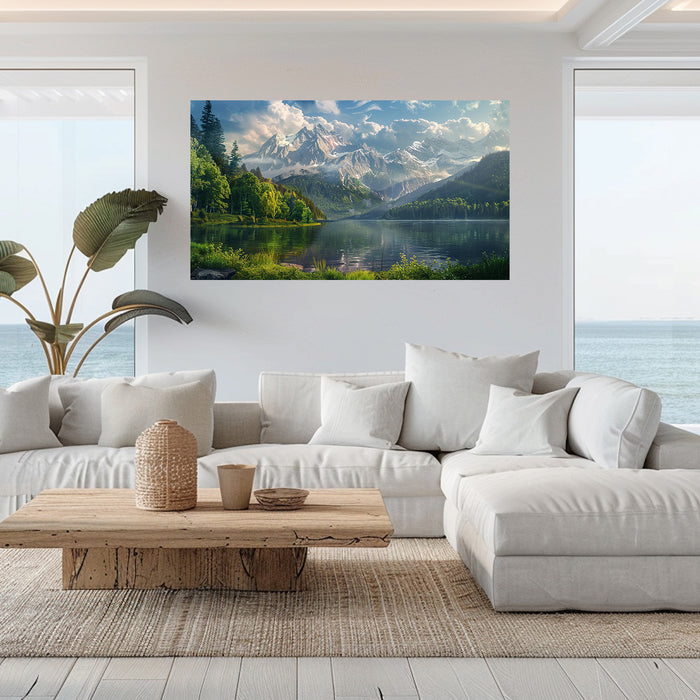 Lake View Mountain Art | Landscape Wall Art