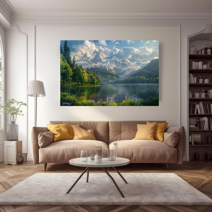 Lake View Mountain Art | Landscape Wall Art