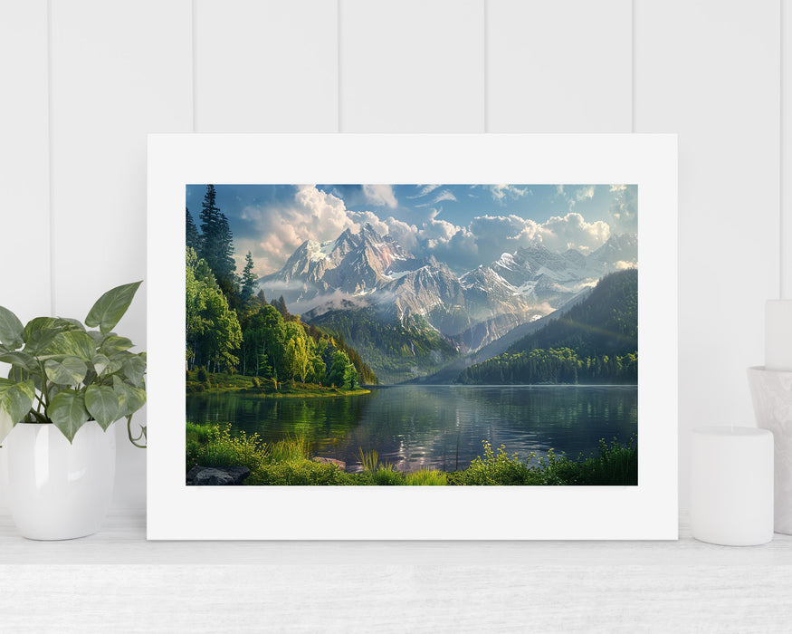 Lake View Mountain Art | Landscape Wall Art