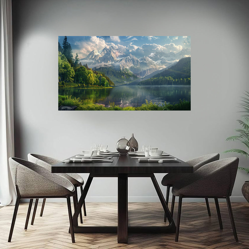 Lake View Mountain Art | Landscape Wall Art