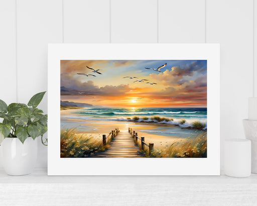 Artificial Natural View With Sunset | Surreal Landscape Wall Art | Large Nature-Inspired Wall Decor | Abstract Art Prints for Home